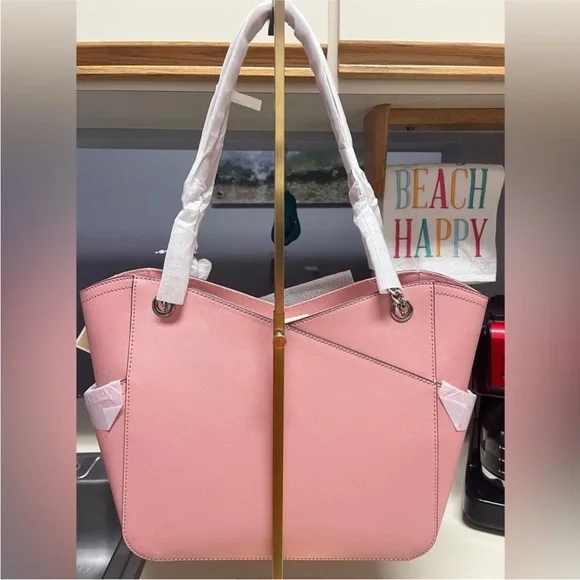 Michael Kors Saffiano Leather LX Tote Jet Set Series NWT Primrose Pink . - Picture 8 of 11